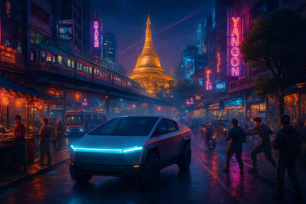 Yangon Neon Drive - Jabali AI Poster