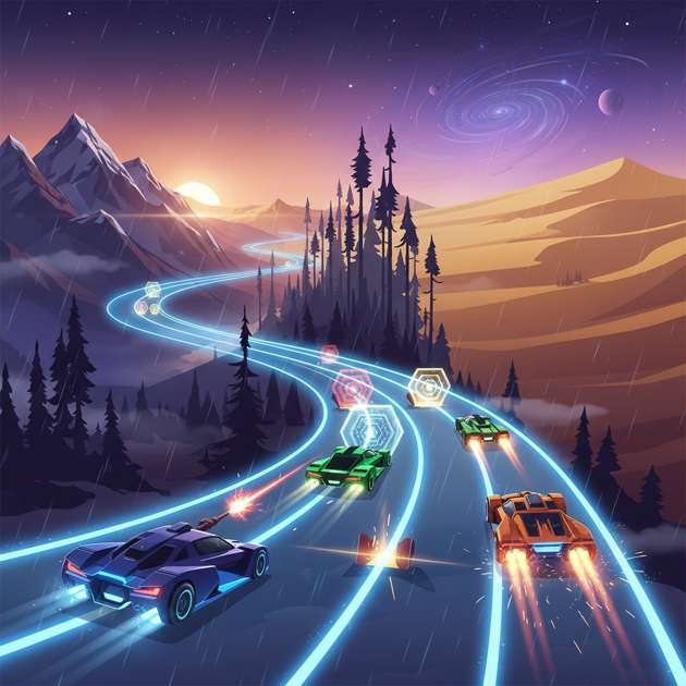 Neon Combat Racers - Jabali AI Poster