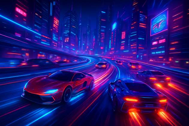 Neon Velocity: Skyline Rivals - Jabali AI Poster
