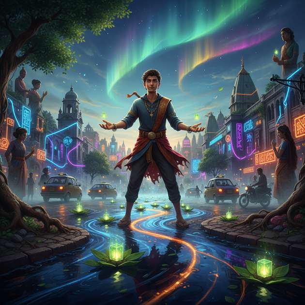 Lanterns of Kolkata - Jabali AI Poster