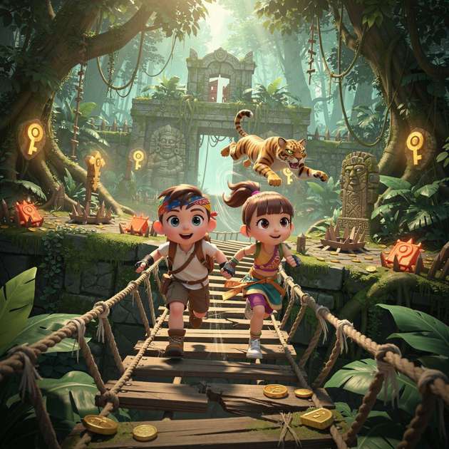 Jungle Escape Kids Adventure - Jabali AI Poster