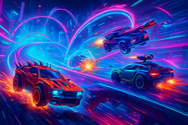 Neon Warzone Racers - Jabali AI Poster