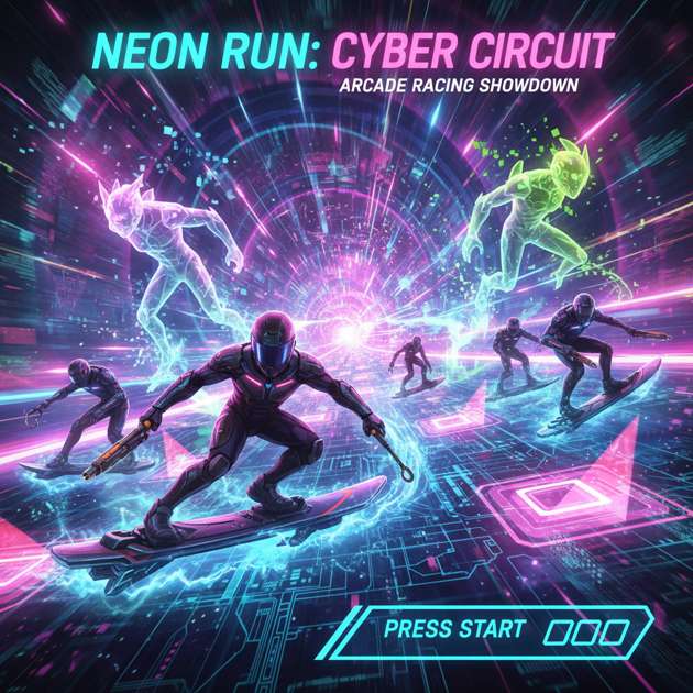 Neon Stream Riders - Jabali AI Poster