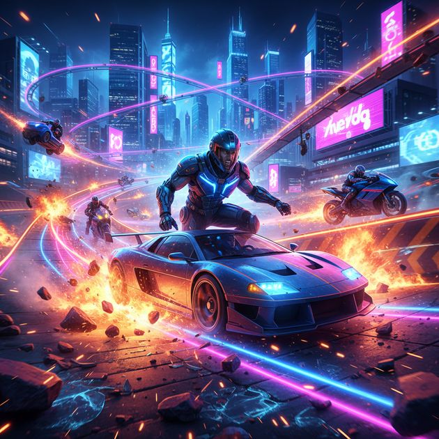 Neon Rampage - Jabali AI Poster