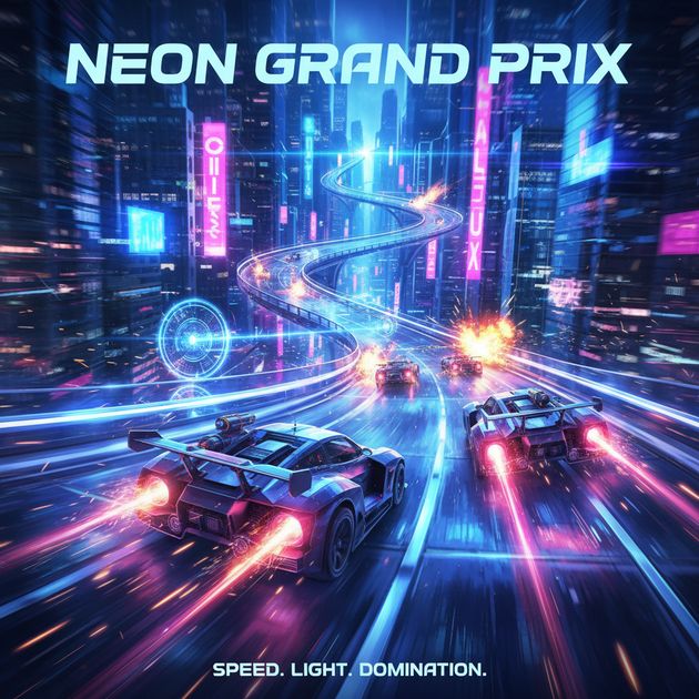 Neon Circuit Blitz - Jabali AI Poster