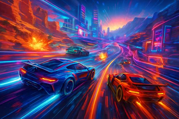 Neon Velocity: Cash Rush - Jabali AI Poster