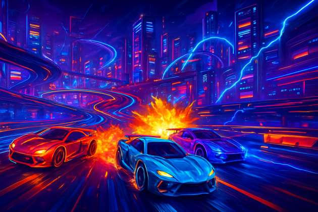 Neon Velocity: Turbo Combat - Jabali AI Poster