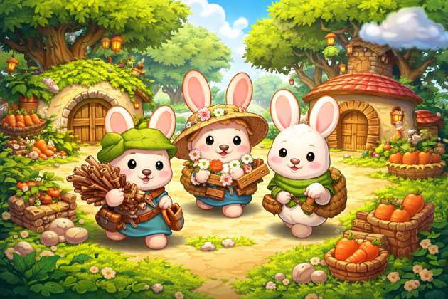 Bunny Burrow Builders - Jabali AI Poster