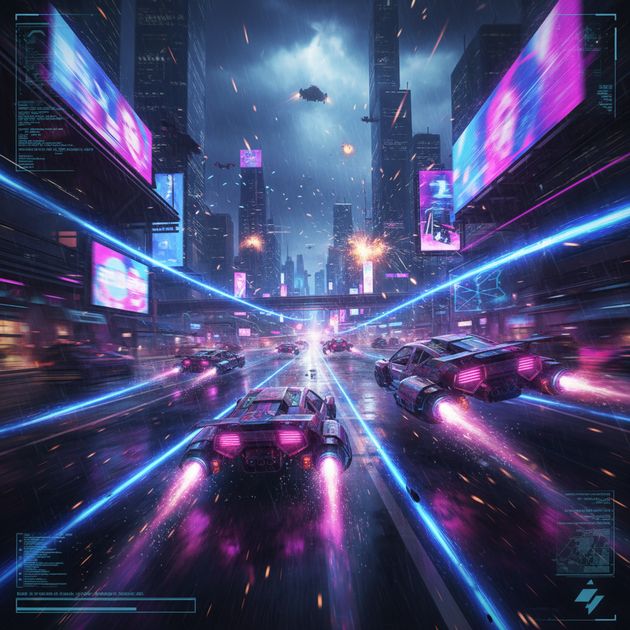 Neon Velocity: Cyber Runner - Jabali AI Poster
