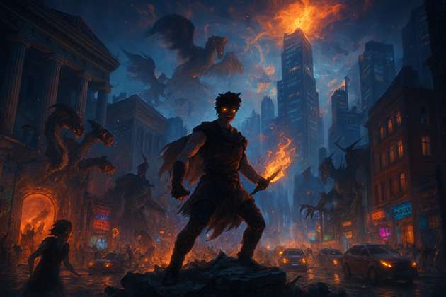 Midnight City of Olympus - Jabali AI Poster