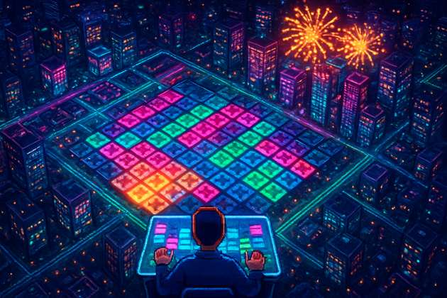 Neon Skyline Shuffle - Jabali AI Poster