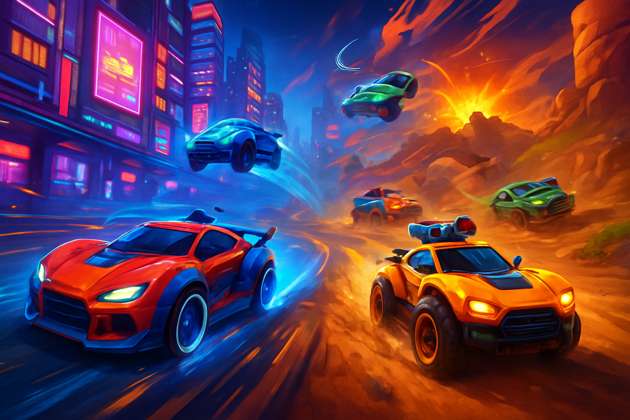 Neon Circuit Showdown - Jabali AI Poster