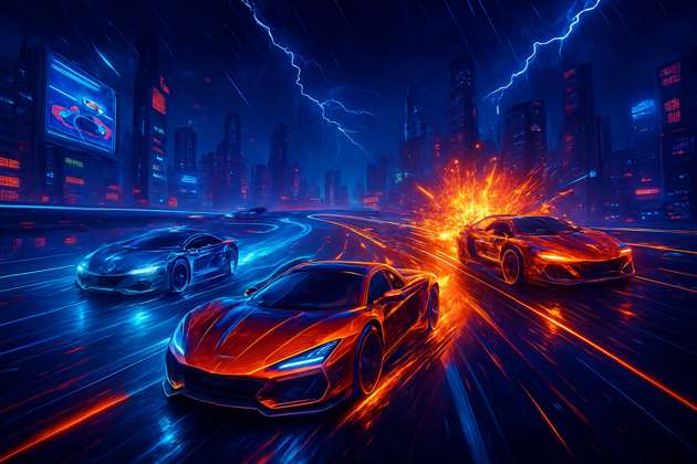 Neon Velocity: Circuit Combat - Jabali AI Poster