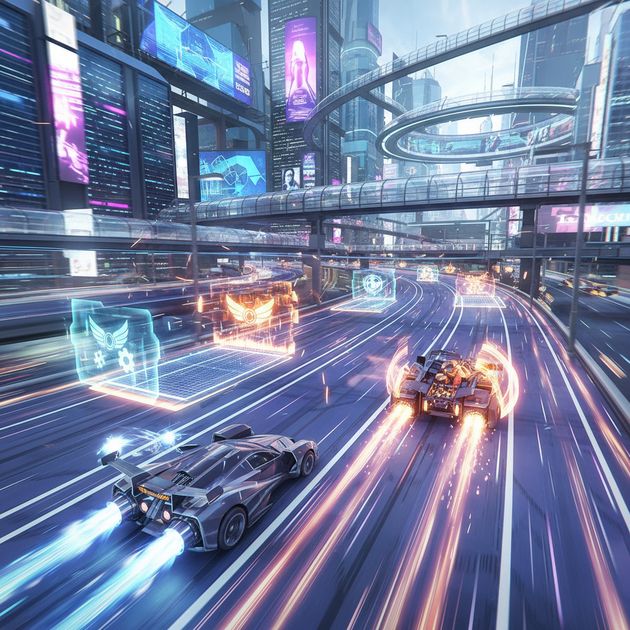 Neon Velocity: Combat Racers - Jabali AI Poster