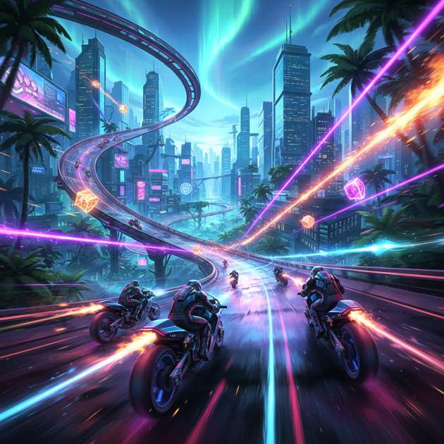 Neon Rush: Circuit Carnage - Jabali AI Poster