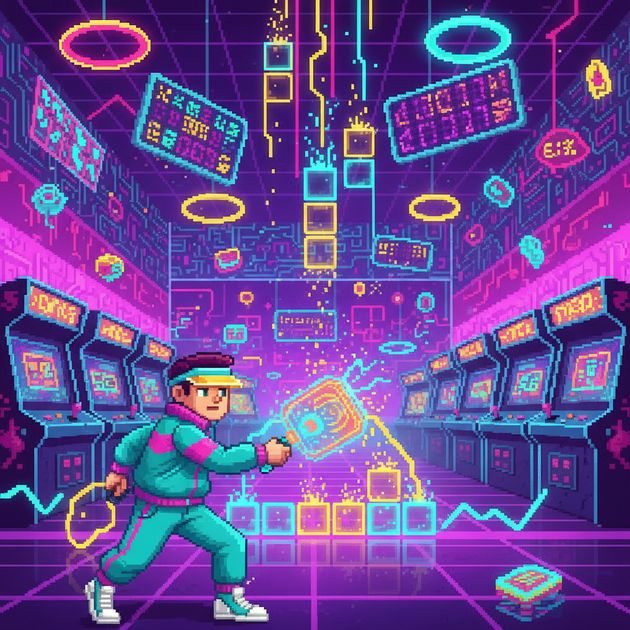 Neon Block Blitz - Jabali AI Poster