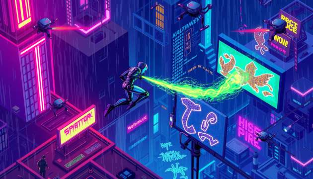 Neon Uprising - Jabali AI Poster