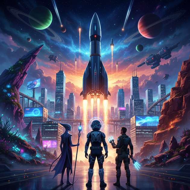 Galactic Frontier Engine - Jabali AI Poster