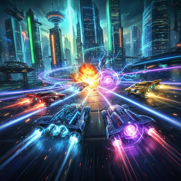 Neon Rivals: Combat Racing - Jabali AI Poster