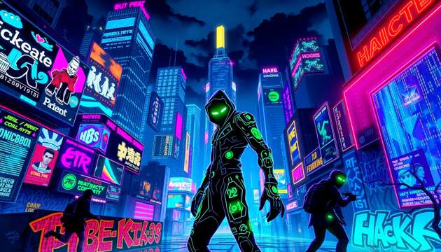 Hacker’s Neon Showdown - Jabali AI Poster