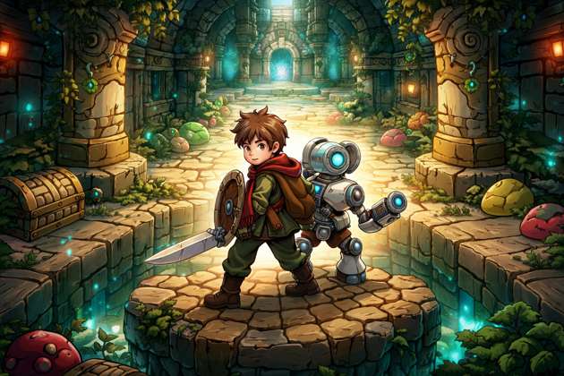 Boy and Robot - Jabali AI Poster