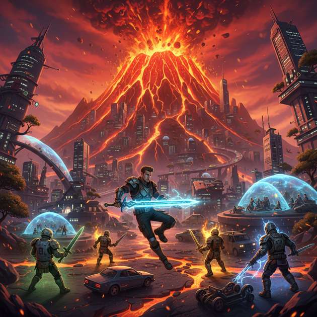 Volcano City Blades - Jabali AI Poster