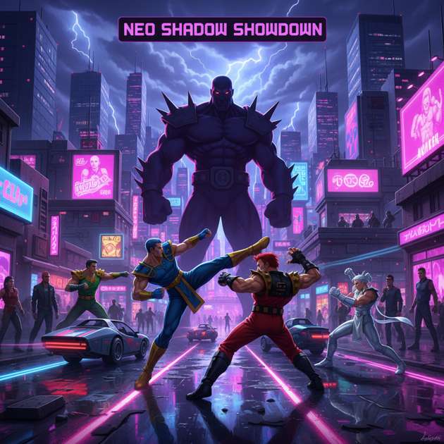 Neon Clash City - Jabali AI Poster