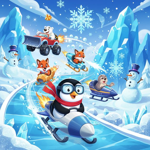 Snowy Dash: Arctic Rivals - Jabali AI Poster