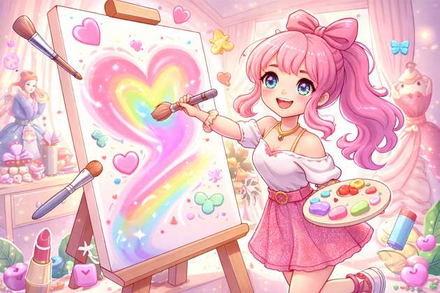Glamour Glow Dress Up Art Studio - Jabali AI Poster