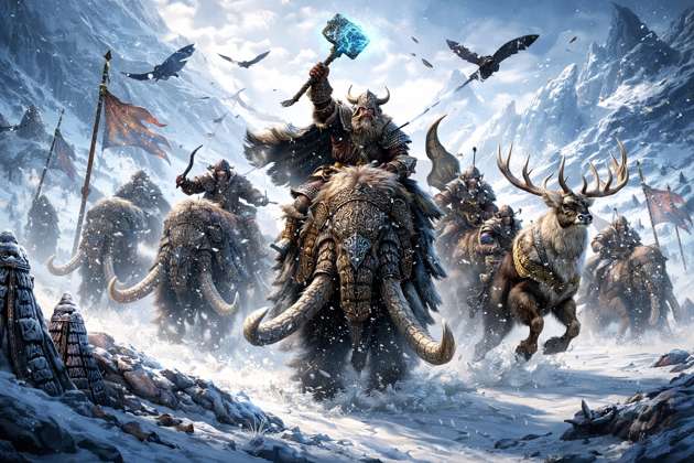Viking Tundra Riders - Jabali AI Poster