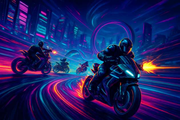 Neon Velocity: Bike Wars - Jabali AI Poster