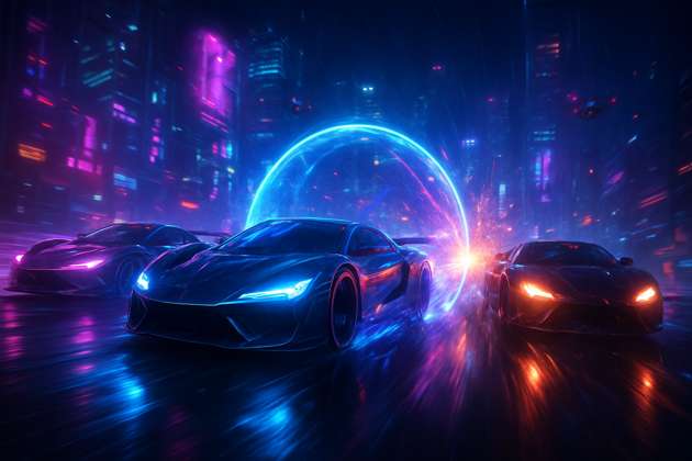 Neon Velocity: City Showdown - Jabali AI Poster