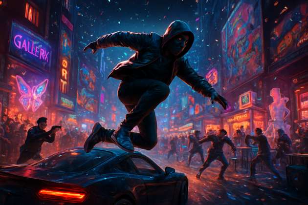 Neon District Heist - Jabali AI Poster