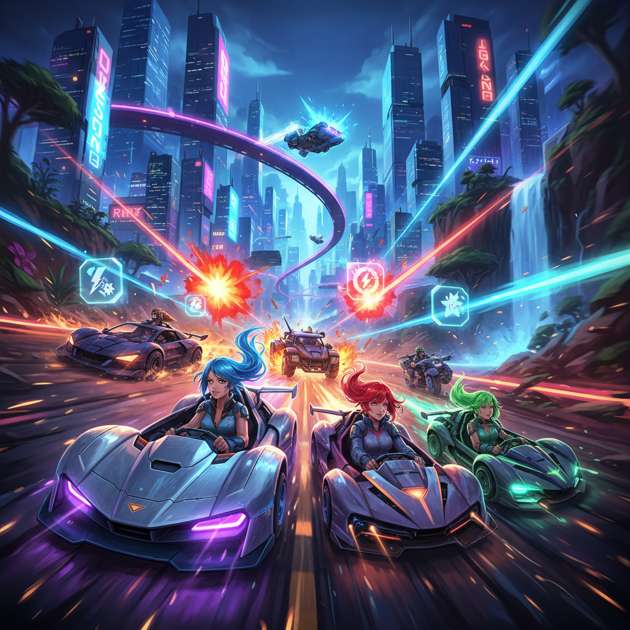 Neon Velocity: Rival Rush - Jabali AI Poster