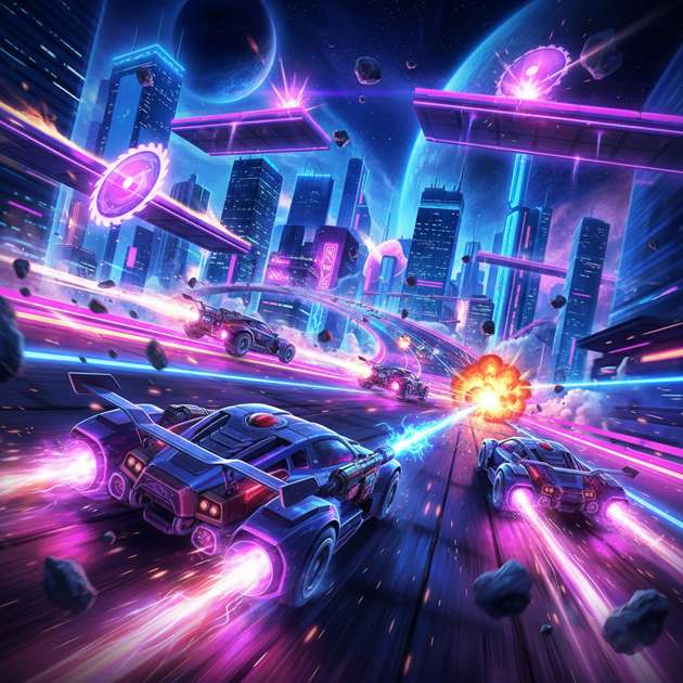 Neon Circuit Clash - Jabali AI Poster