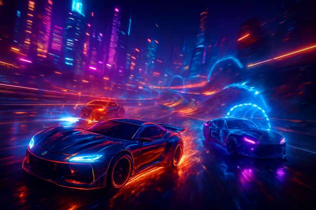 Neon Velocity: Battle Circuits - Jabali AI Poster