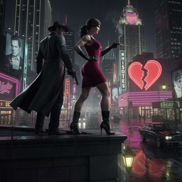 Sin City Streets - Jabali AI Poster