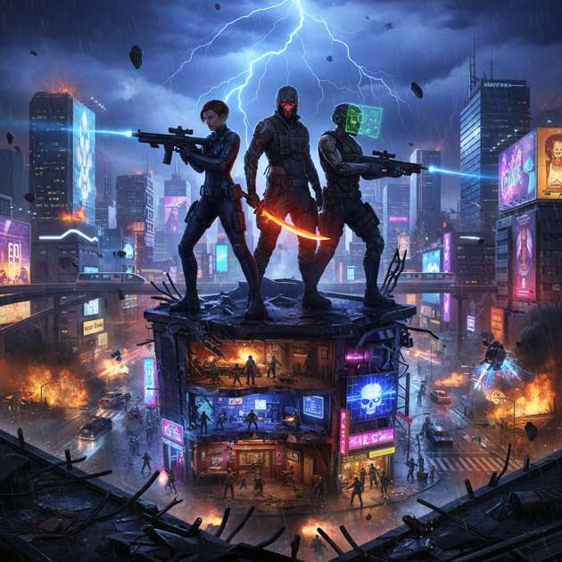 Neon City Showdown - Jabali AI Poster