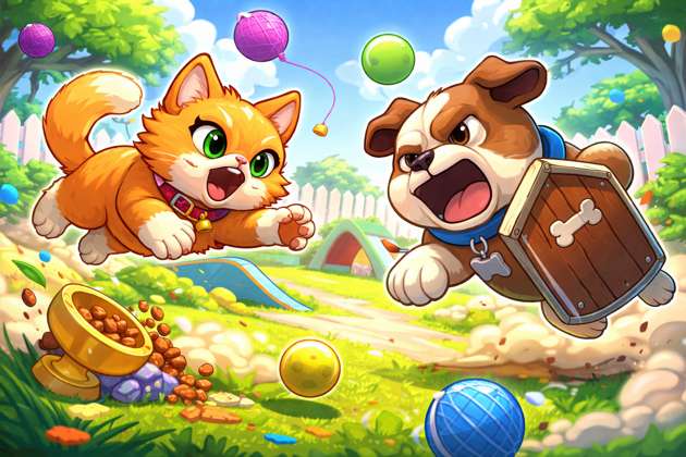 Cat vs Dog Chaos - Jabali AI Poster