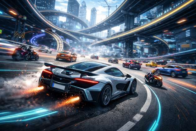 Highway Rush 100+ Cars - Jabali AI Poster