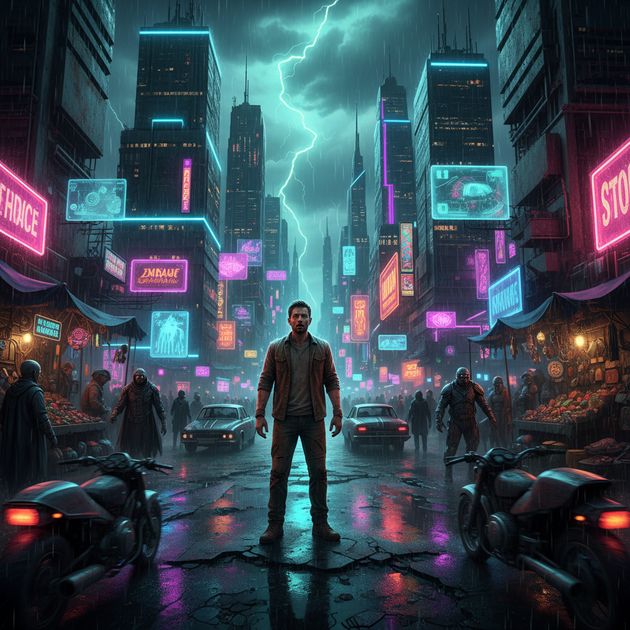 Neon Exile - Jabali AI Poster