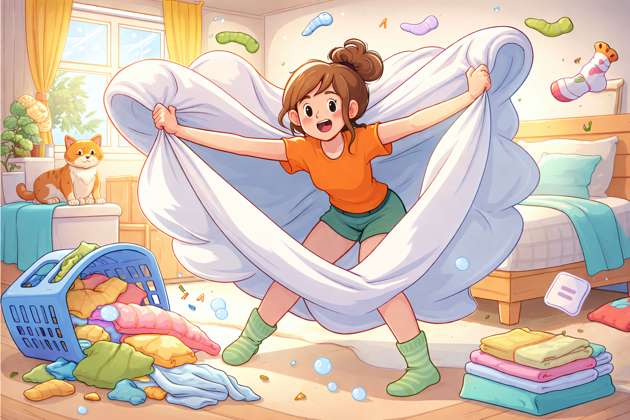 Fitted Sheet Frenzy - Jabali AI Poster