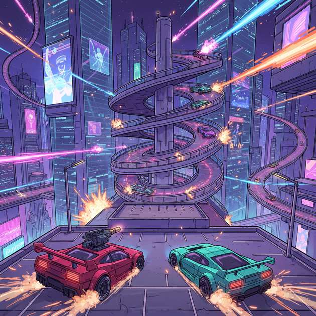 Neon Parking Showdown - Jabali AI Poster