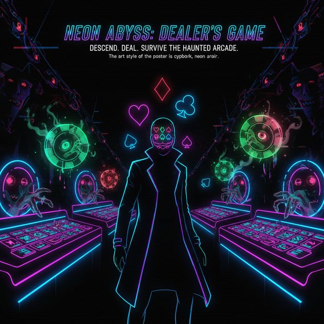 Neon Abyss: Dealer’s Game - Jabali AI Poster
