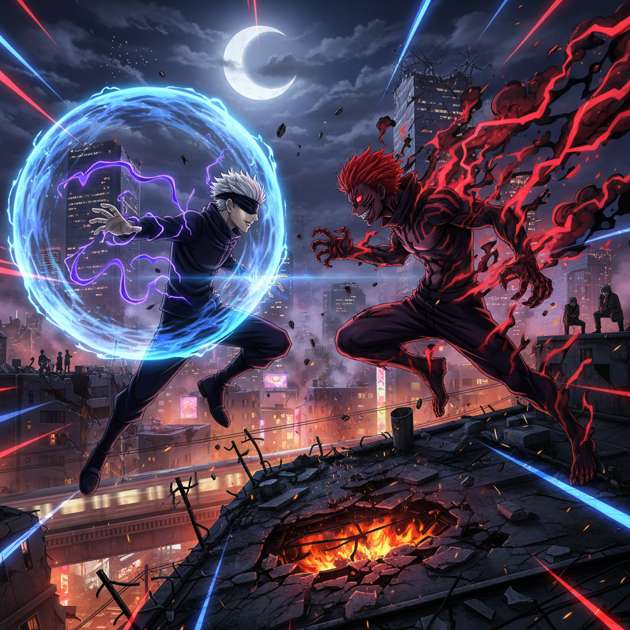 Jujutsu Clash: Gojo vs. Sukuna - Jabali AI Poster