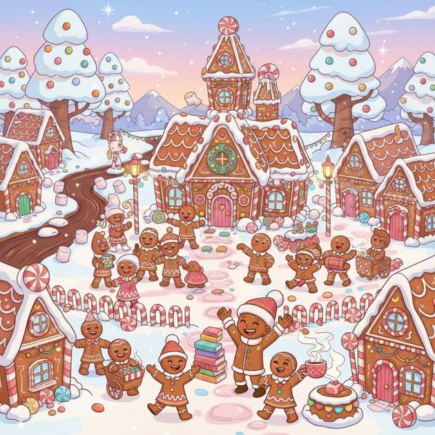 Gingerbread Village Blitz - Jabali AI Poster