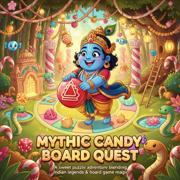 Mythic Candy Board Quest - Concept Sudhir P V. - Jabali AI Poster