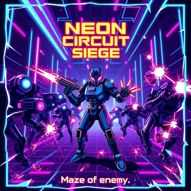 Neon Circuit Siege - Jabali AI Poster