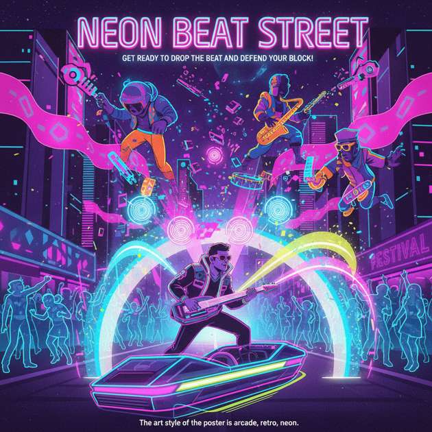 Neon Beat Street - Jabali AI Poster