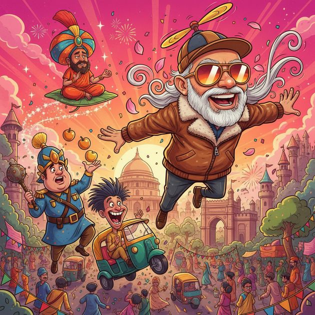 Modi Fly: Political Dash - Jabali AI Poster